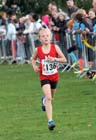 Hallamshire winning the under-11 girls Northern Cross Country Relays, Graves Park, Sheffield.